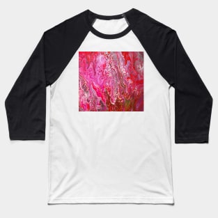 Hot pink abstract paint pour Baseball T-Shirt